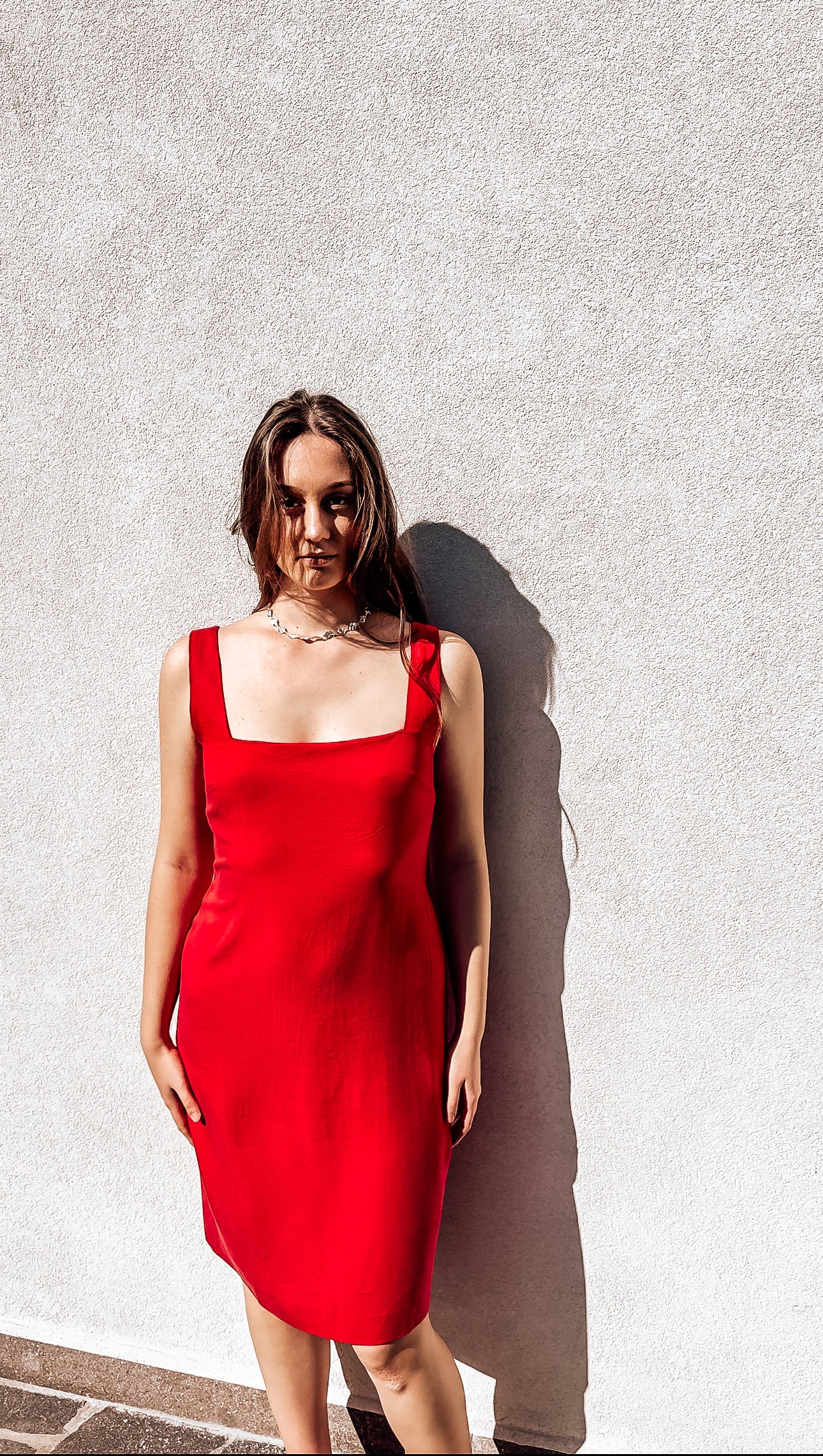 Abito a tubino in Tencel™ Lyocell con spacco posteriore