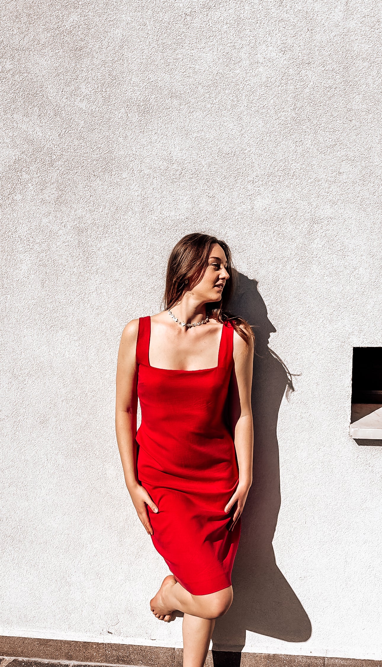 Abito a tubino in Tencel™ Lyocell con spacco posteriore